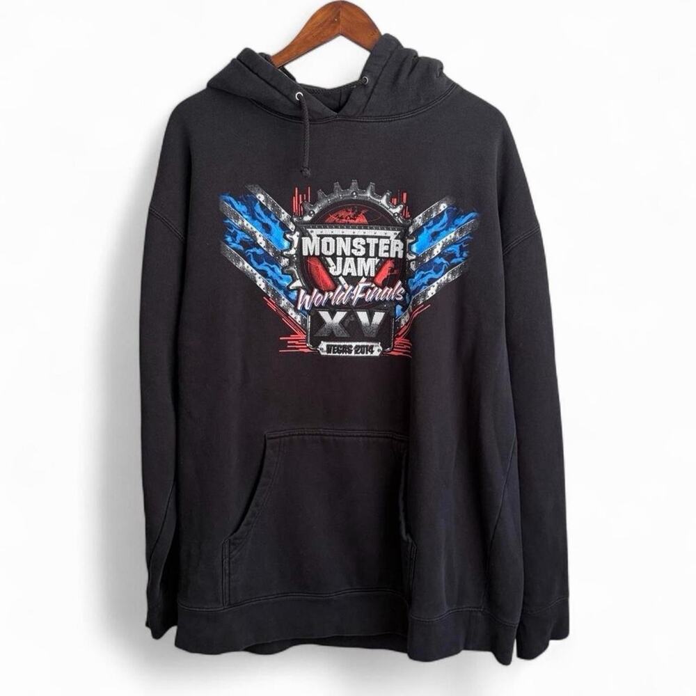 Monster Jam 2014 World Finals Monster Trucks Mens 2XL Heavyweight Hoodie